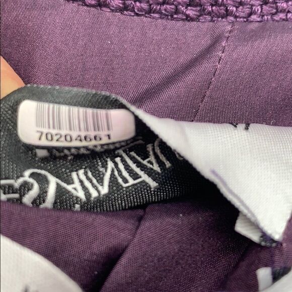 YSL Yves Saint Laurent Silk & Cotton Cropped Purple Coat Sz 12 (F44) - Picture 12 of 16